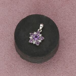sterling silver amethyst flower pendant